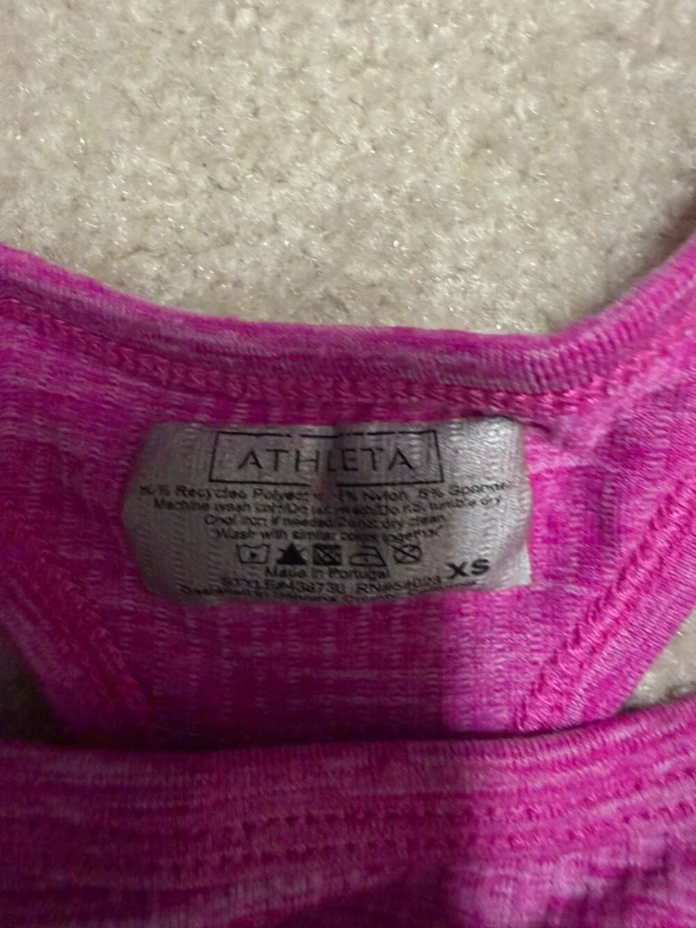 Athleta Racerback Performance Tank Top XS Pink Heather Athletic Workout EUC - Picture 3 of 3